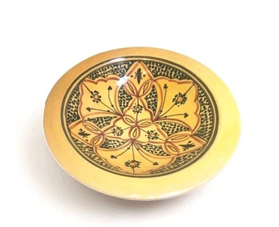 Traditional Moroccan Hand Painted Ceramic Bowl Decorated Serving Dish 9.5" VGC - Image 1 of 4