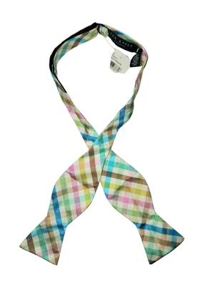 Ted Baker London Bow Tie Mens Multicolor Checkered Silk Hand Tailored in USA NWT - Image 1 of 3