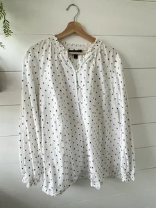 Blusa blanca para mujer Lane Bryant talla 18/20 lunares negros - Imagen 1 de 14