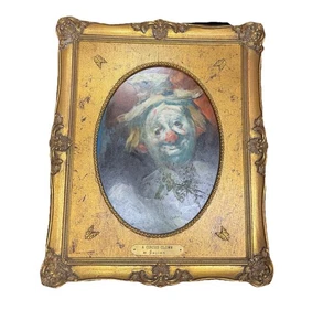 Artist Julian Ritter Clown Oil Painting 9x12” Ornate Gold Frame Belgium No. 301 - Picture 1 of 8