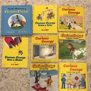 CURIOUS GEORGE BOOK LOT OF 8 CHILDREN PICTURE BOOKS PBK & 1 HC By Rey - Picture 1 of 3