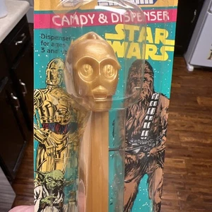 Dispensador C3PO Pez sin abrir - paquete verde con masticable, C-3PO y Yoda - raro - Imagen 1 de 3
