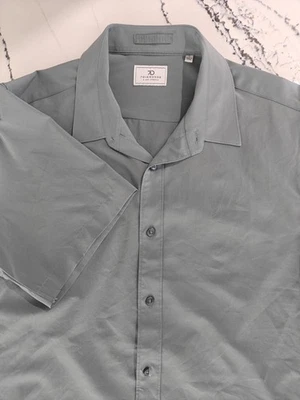 7 Diamonds Men 4 Way Stretch Short Sleeve Button Up Shirt Large Diamond Solid - Image 1 of 4