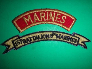 2 USMC Marine Patches: MARINES and 1st Battalion 6th Marine Regiment - Picture 1 of 2