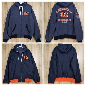 Cincinnati Bengals NFL Reversible Full Zip Hoodie Windbreaker Jacket Men's 2XL - Bild 1 von 24