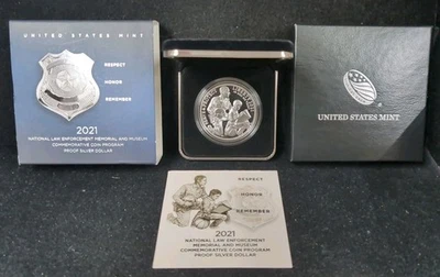 2021-P $1 SILVER PROOF Law Enforcement Memorial .999 Serve And Protect 21LE - Image 1 of 4