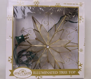 Kurt Adler 10-Light 6-Point Capiz Star Treetop with Scroll Design - Picture 1 of 6