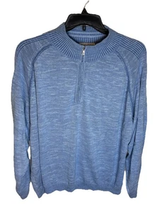 Tommy Bahama Sandy Bay Reversible Half Zip Sweater Men's 2XL BIG Blue - Picture 1 of 7