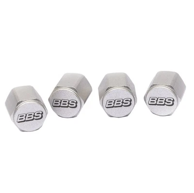 4 X Genuine BBS Tyre Valve Caps - Silver Aluminium, Boxed - Image 1 of 3