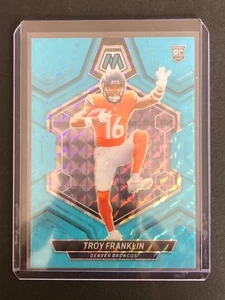 2024 Mosaic Troy Franklin Blue Fluorescent Prizm SSP/15 ROOKIE Case Hit Broncos - Picture 1 of 3
