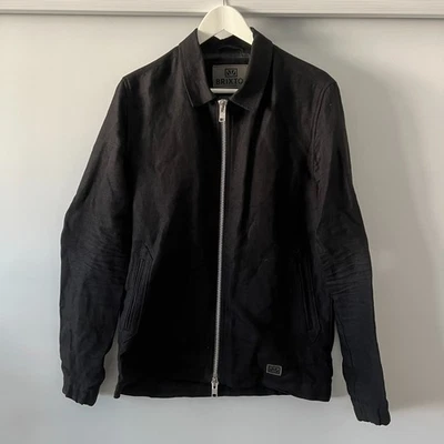 Men's Brixtol 100% Linen Black Zip Jacket Size M - Image 1 of 4