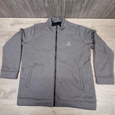 Guinness Herringbone Full Zip Fleece Lined Jacket Dark Smoke Size XL Official - Image 1 of 4