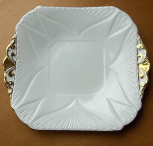 Shelley China Regency pattern square cake plate~Dainty shape~England~Pristine - Picture 1 of 3