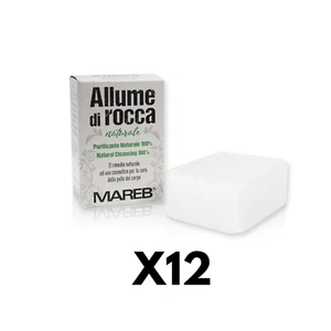 X12 ALLUME DI ROCCA PIETRA NATURALE QUADRATA 100 gr EMOSTATICA ASTRINGENTE - Imagen 1 de 1