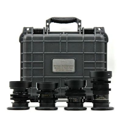 37/58/85/135mm Cine Mod Lenses Set w/ Orange Anamorphic Bokeh & Flare For Canon - Image 1 of 4