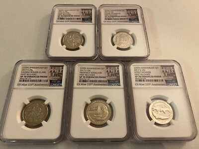2017-S 225TH ANNIV. NATIONAL PARK QUARTER SET F.R. NGC SP70 E.F. "ANNIV.LABEL" - Image 1 of 4