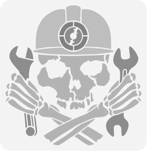 8"x8" Clear Plastic Stencil - Skull (SN127) - Picture 1 of 2