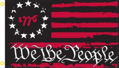 TRUMP 2024 Betsy Ross 1776 We The People Black & Red USA American 2X3 Flag  - Image 1 of 3