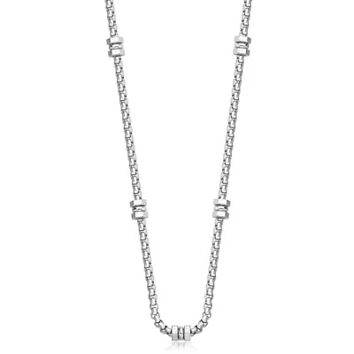 S'AGAPO RIPPLE COLLANA IN ACCIAIO A MAGLIA DA UOMO  SRP78 (3426) - Immagine 1 di 4