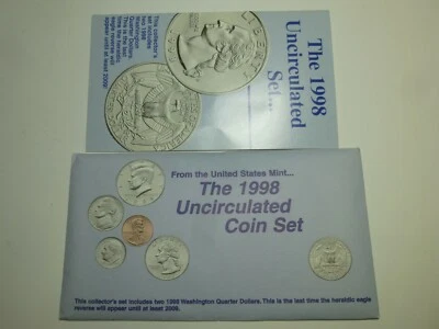 2-1998 US Mint Set 10 Coin Uncirculated Set Complete Philadelphia & Denver  - Image 1 of 4