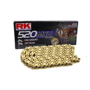 Motorcycle Chain Gold Uw Ring RK GB520MXU With 94 Rolls And Rivet Link - Picture 1 of 1