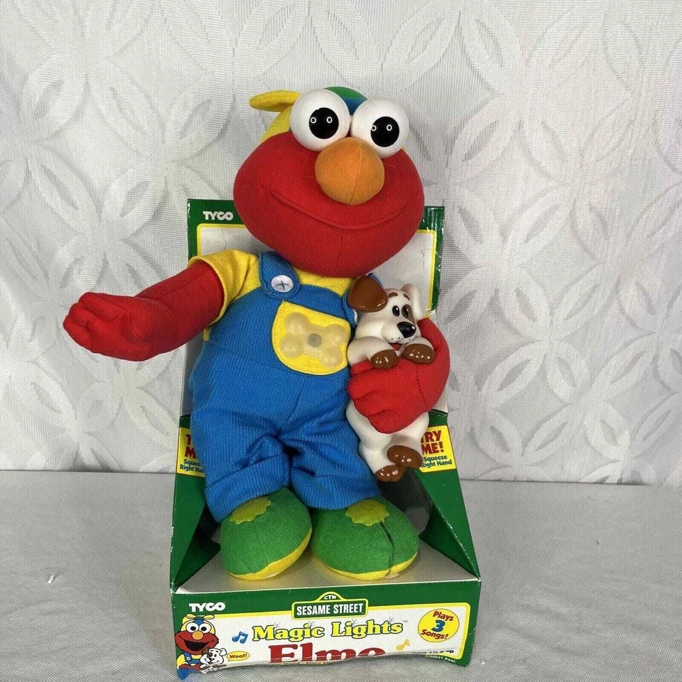 1997 Elmo Plush Magic Lights TYCO Musical Glowing Puppy Sesame Street