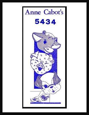 Country Animals Potholders Pattern DOG COW PIG Anne Cabot's 5434 - Image 1 of 4