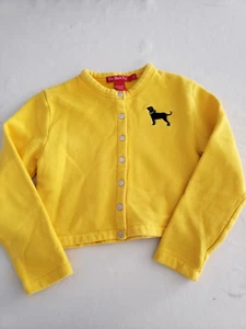 The Black Dog Kids SMALL BUTTON DOWN Sweatshirt JACKET YELLOW - Picture 1 of 6