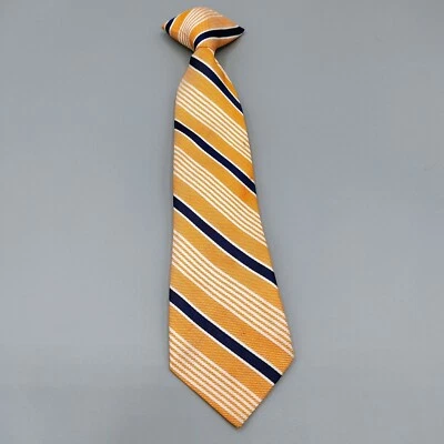 Unbranded Boys Orange, White, and Blue Striped Regimental Clip-on Tie (Ages 2-5) - Image 1 of 4