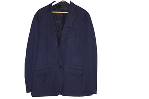 ETRO NUOVO JERSEY Blue Patterned Wool Silk Sport Coat Blazer Men size 60 - Picture 1 of 9