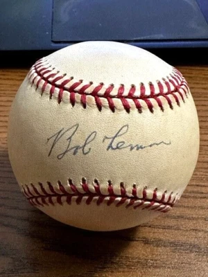 BOB LEMON 5 SIGNED AUTOGRAPHED OAL BASEBALL! Yankees, Indians! - Image 1 of 2