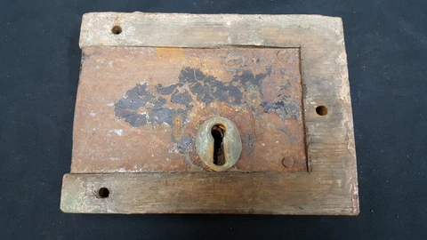 Authentic Late 1700's Early 1800's Wood Rim Lock Cover