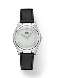 Seiko Essentials White Dial/Black Leather Strap Men's Watch S23159 - Picture 1 of 1