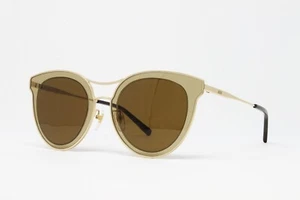 MCM Sunglasses Women's Round MCM139SA 722 Shiny Gold Brown 65mm NEW! - Picture 1 of 6