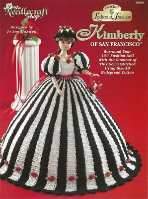 Kimberly of San Francisco Crochet Barbie Fashion Doll Glamour Gown Hat Purse NEW - Image 1 of 2