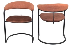 2er Set moderne Esszimmerstühle braun / Samtoptik Strukturstoff Stuhlset NEU - Bild 1 von 3