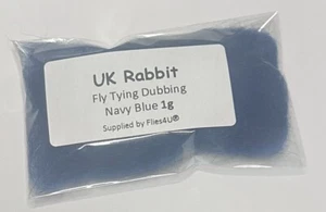 Dyed Rabbit Dubbing Fly Tying materials – Navy blue x 1g - Picture 1 of 2