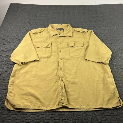 J Peterman Shirt Mens 2XL Brown Button Up Short Sleeve Camp Safari Pockets - Image 1 of 4