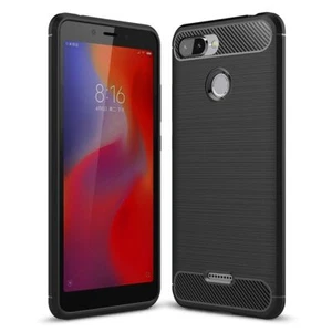 Xiaomi Redmi 6 Case Carbon Fiber Optyka Szczotkowane etui ochronne Bumper Etui Czarne - Zdjęcie 1 z 9