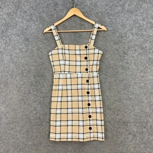 H&M Womens Mini Dress Size 6 Plaid Sleeveless Square Neck Short Length 40623 - Picture 1 of 12