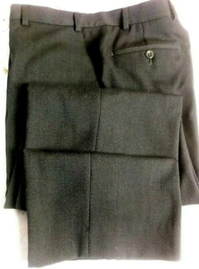 Armani Collezioni Dark Gray Flat Front twill Pattern 34"W/ 32"L made in Italy  - Picture 1 of 8