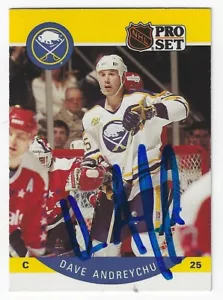 Autographed Dave Andreychuk Buffalo Sabres 90-91 Pro Set Hockey Card #17 - Picture 1 of 1
