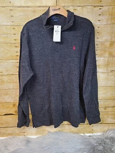 Polo Ralph Lauren Men Pony Logo Full-Zip Gray Mock neck M $89 #B11  - Picture 1 of 5