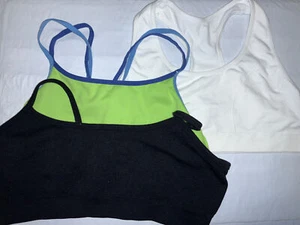 Bundle of 3 Girls Sports Bras, Dance or exercise tops Size M/L Great Condition - Picture 1 of 7