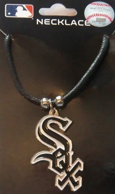 Chicago White Sox Cord Necklace w/ Logo Charm MLB Licensed Baseball Jewelry - Image 1 of 2