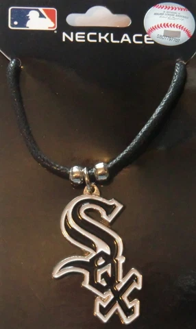 Chicago White Sox Cord Necklace w/ Logo Charm MLB Licensed Baseball Jewelry Cover