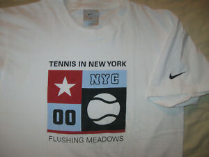 Flushing Meadows New York Tennis NIKE T Shirt Men's Medium Vintage 2000 NYC ATP