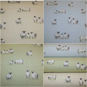 Sheepy by Fryetts - Baumwollstoff - Gardinen Kissen Polster (3 FARBEN) - Bild 1 von 7