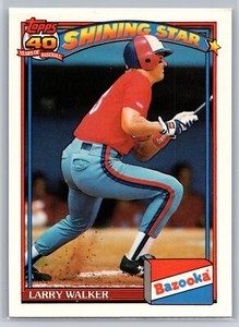 1991  Topps Bazooka Shining Stars #19 Larry Walker Rockies HOF