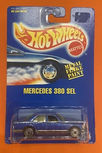 Hot Wheels MERCEDES 380 SEL - Blue Card #184 - Blue Metal Flake, UH Wheels - Bild 1 von 7